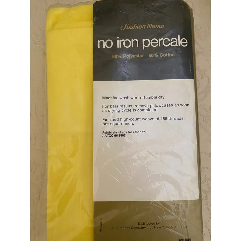 Vintage 70s Fashion Manor Buttercup Queen Pillowcases original pkg
